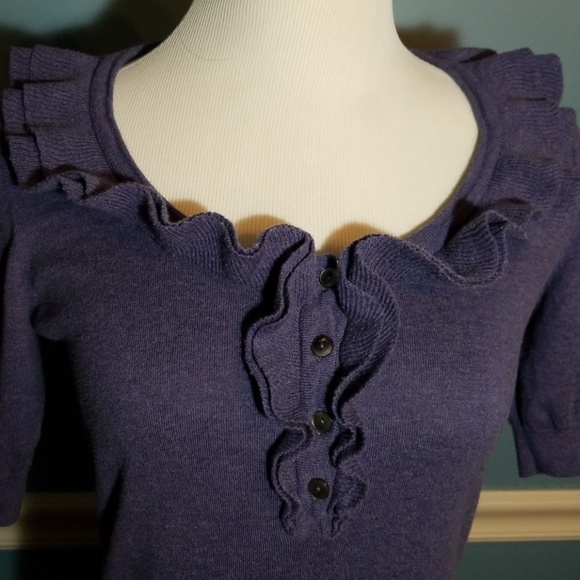 Banana Republic Light Purple Ruffle Sweater M - Picture 2 of 4